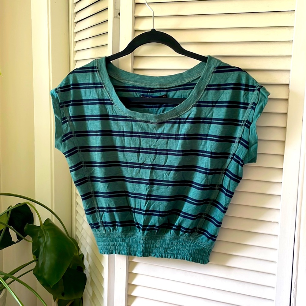 Abercrombie & Fitch striped, cropped muscle t-shirt, size XS